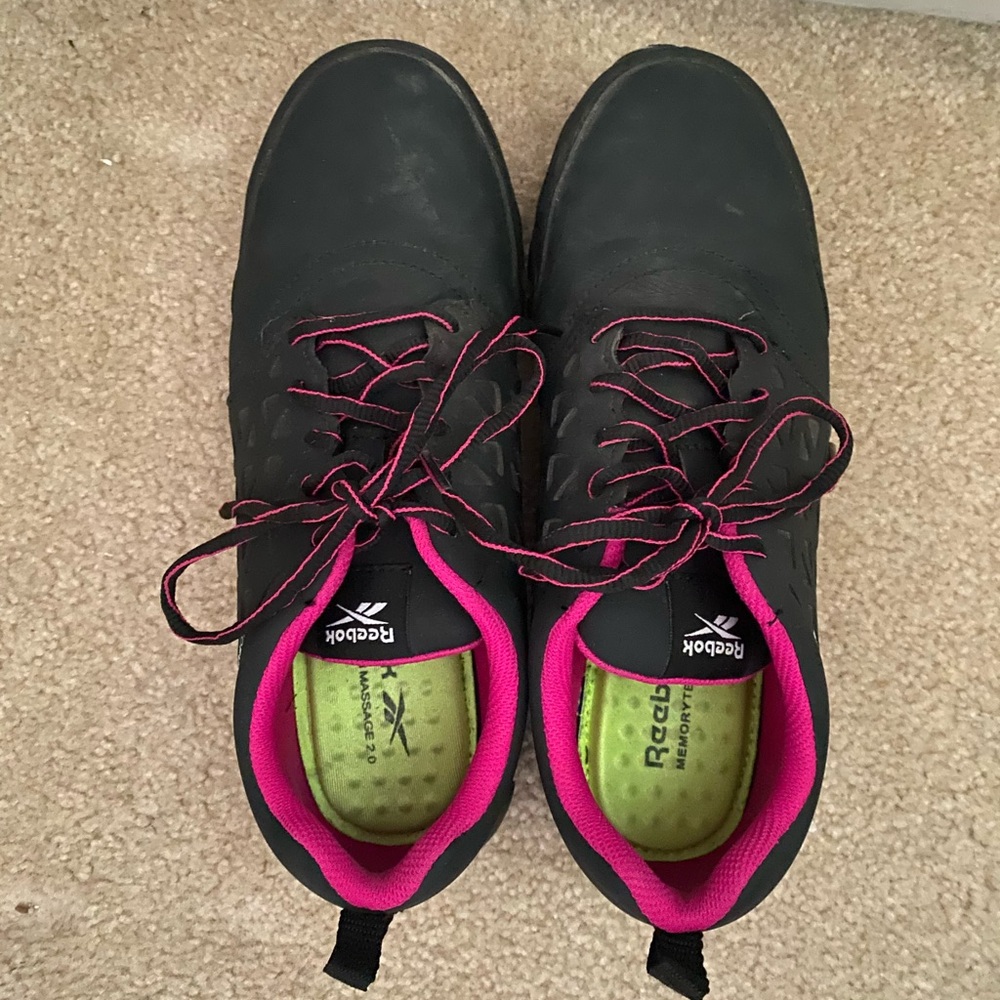Reebok Women's Black and Pink Athletic Shoes Composite toe